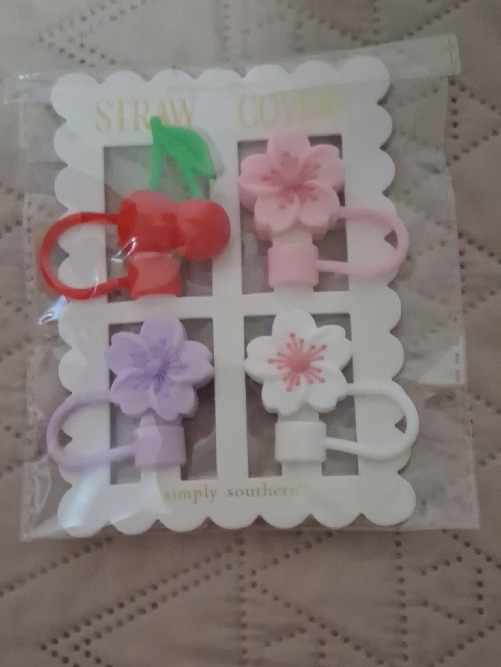 Simply Southern Floral & Cherry Drink Charms - Pink, Red, Purple, White